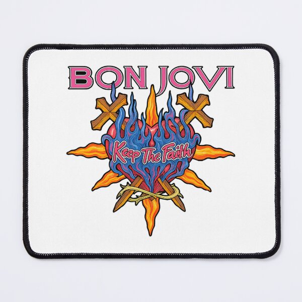 Item preview, bon jovi keep the faith flaming heart designed and sold by JulieLins33.