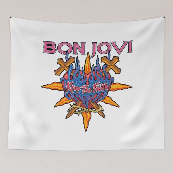 Item preview, bon jovi keep the faith flaming heart designed and sold by JulieLins33.