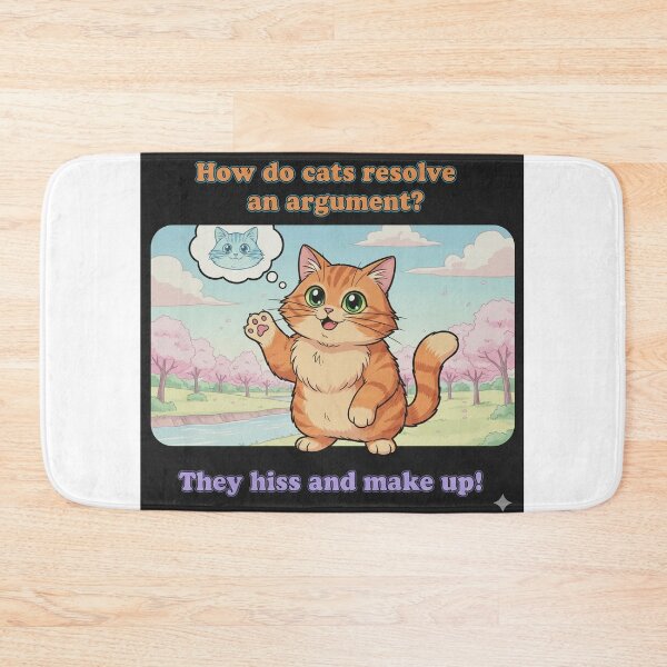 Item preview, "How do cats resolve an argument??" Orange Cat Funny Design designed and sold by ANIMEX00.