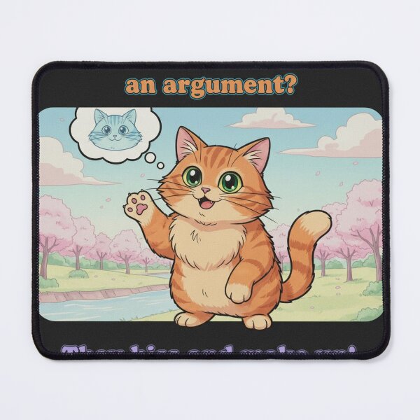 Item preview, "How do cats resolve an argument??" Orange Cat Funny Design designed and sold by ANIMEX00.