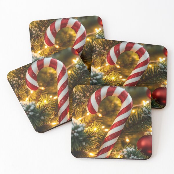 Item preview, Brightly Lit Candy Cane Ornament with Warm Golden Christmas Glow designed and sold by Jade Ado.