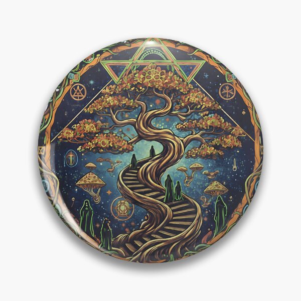 Item preview, Mystical Tree of Life, Trippy Psychedelic Stairway to Heaven Art Nouveau Design designed and sold by Serene woods.