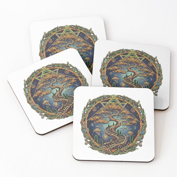 Item preview, Mystical Tree of Life, Trippy Psychedelic Stairway to Heaven Art Nouveau Design designed and sold by Serene woods.