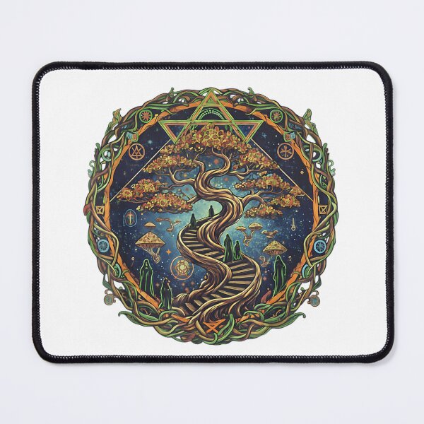 Item preview, Mystical Tree of Life, Trippy Psychedelic Stairway to Heaven Art Nouveau Design designed and sold by Serene woods.