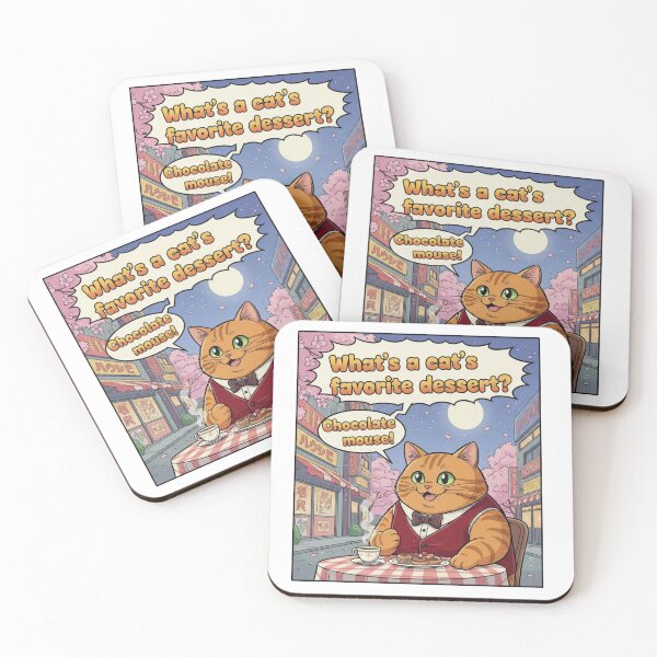 Item preview, "What's a cat's favorite dessert??" Orange Cat Funny Design designed and sold by ANIMEX00.