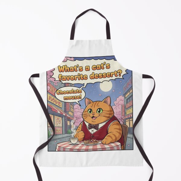 Item preview, "What's a cat's favorite dessert??" Orange Cat Funny Design designed and sold by ANIMEX00.