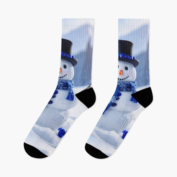 Item preview, Lapis Lazuli & Sapphire Snowman with Blue Snowflake Scarf designed and sold by PEACELOVERSART.
