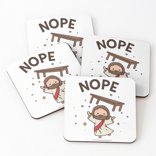 Item preview, Chibi Jesus Christ “Nope” – Funny Christian Table Flip Meme designed and sold by Blood Washed Apparel.