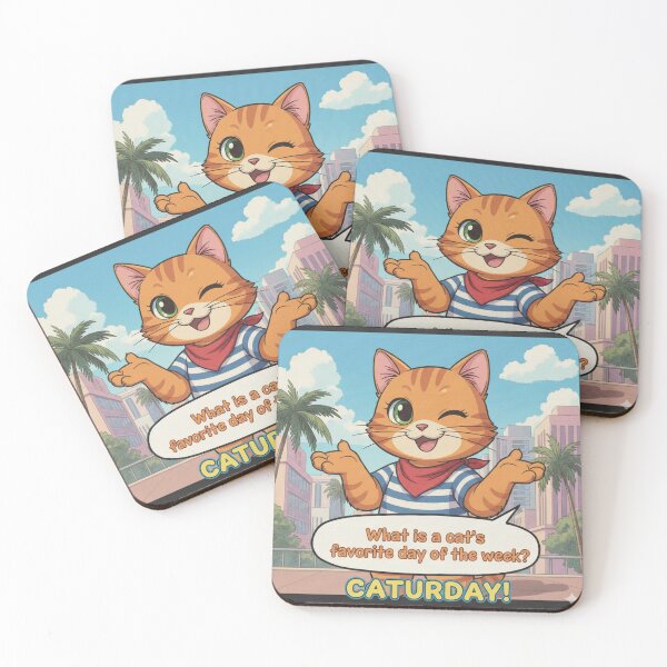Item preview, "What is a cat's favorite day of the week??" Orange Cat Funny Design designed and sold by ANIMEX00.
