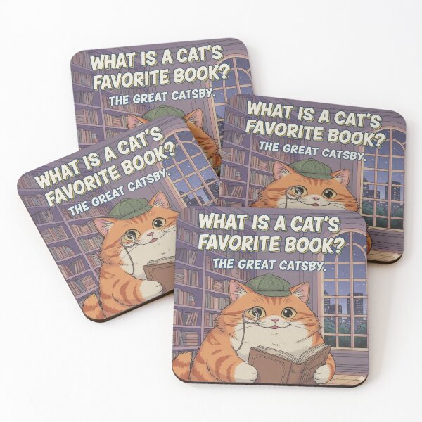 Item preview, "What is a cat's favorite book?" Orange Cat Funny Design designed and sold by ANIMEX00.