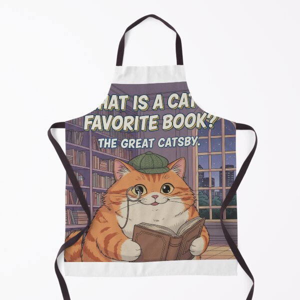 Item preview, "What is a cat's favorite book?" Orange Cat Funny Design designed and sold by ANIMEX00.