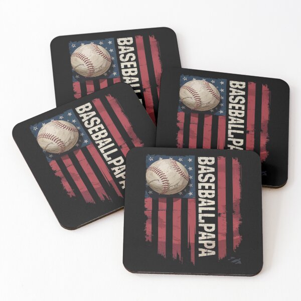 Artikelvorschau, Baseball Papa USA Flag Tee Trainer Vatertag entworfen und verkauft von AmparoBoyle.