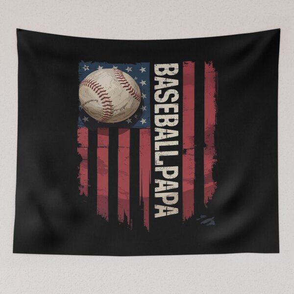 Artikelvorschau, Baseball Papa USA Flag Tee Trainer Vatertag entworfen und verkauft von AmparoBoyle.
