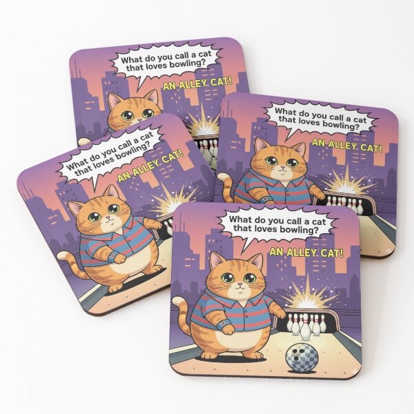 Item preview, "What do you call a cat that loves bowling?" Orange Cat Funny Design designed and sold by ANIMEX00.