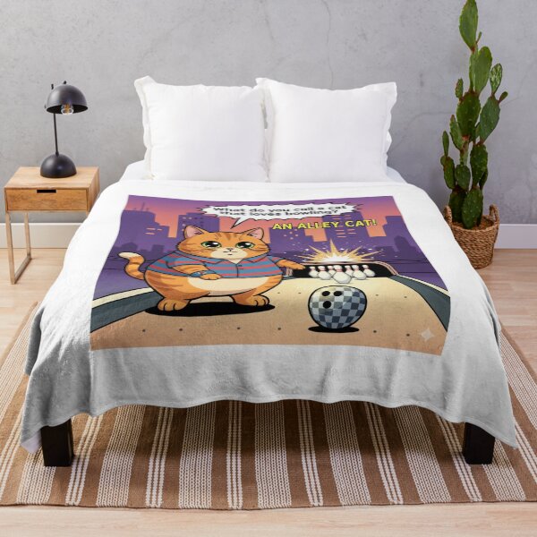 Item preview, "What do you call a cat that loves bowling?" Orange Cat Funny Design designed and sold by ANIMEX00.