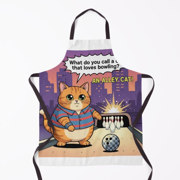 Item preview, "What do you call a cat that loves bowling?" Orange Cat Funny Design designed and sold by ANIMEX00.