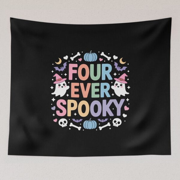 Item preview, Four Ever Spooky Birthday Girl 4 Year Old Cute Halloween designed and sold by VENOM0RIOT.