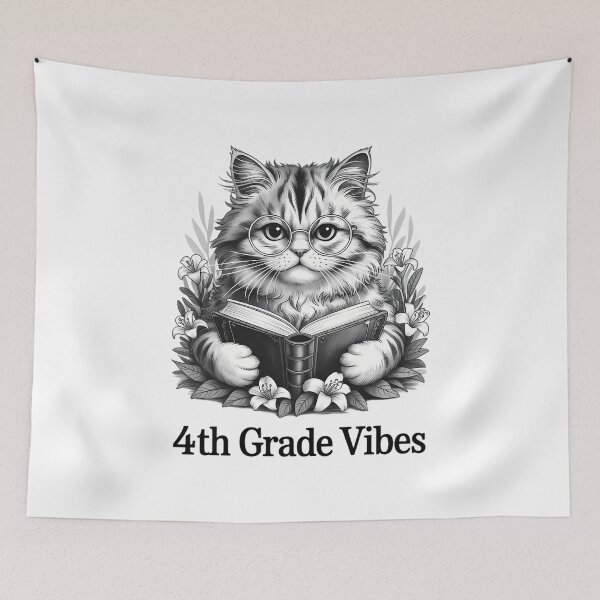 Item preview, fourth Grade Vibes - 4th Grade Cat Reading 1st Day Of School designed and sold by VENOM0RIOT.