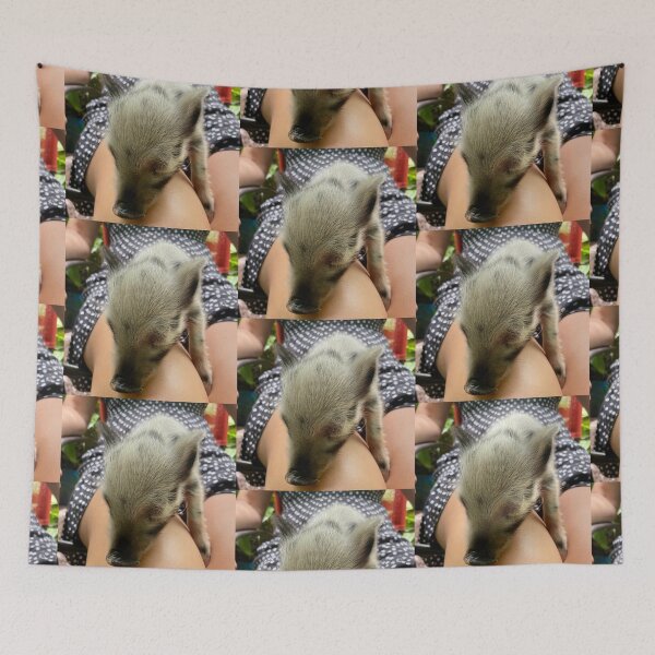 Item preview, Cute Baby Piglet on Lap designed and sold by TrisaThyme.