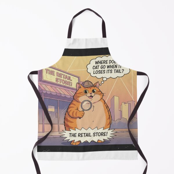Item preview, "Where does a cat go when it loses its tail?" Orange Cat Funny Design designed and sold by ANIMEX00.