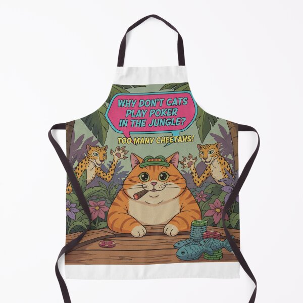 Item preview, "Why don't cats play poker in the jungle?" Orange Cat Funny Design designed and sold by ANIMEX00.