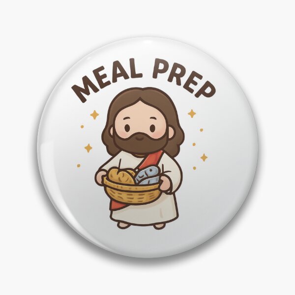 Item preview, Funny Jesus Christ Meal Prep Christian Meme - Fishes and the Loaves Bible Verse designed and sold by Blood Washed Apparel.