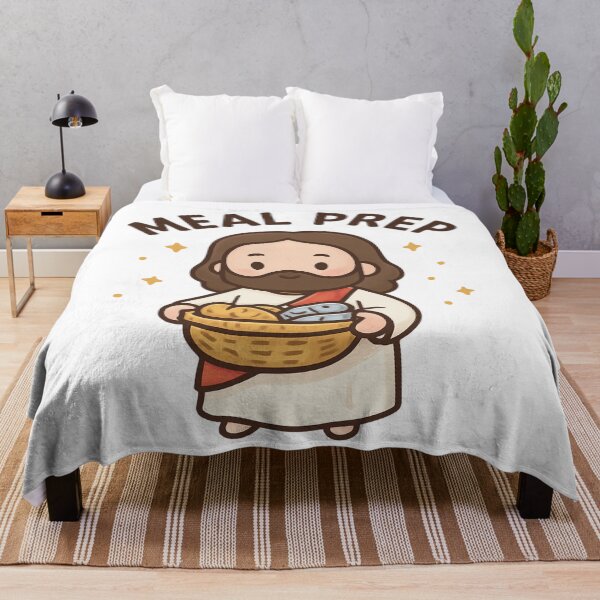 Item preview, Funny Jesus Christ Meal Prep Christian Meme - Fishes and the Loaves Bible Verse designed and sold by Blood Washed Apparel.
