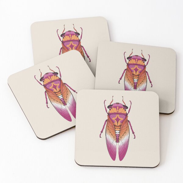 Item preview, Lesbian Flag Cicada designed and sold by AppalachianOmen.