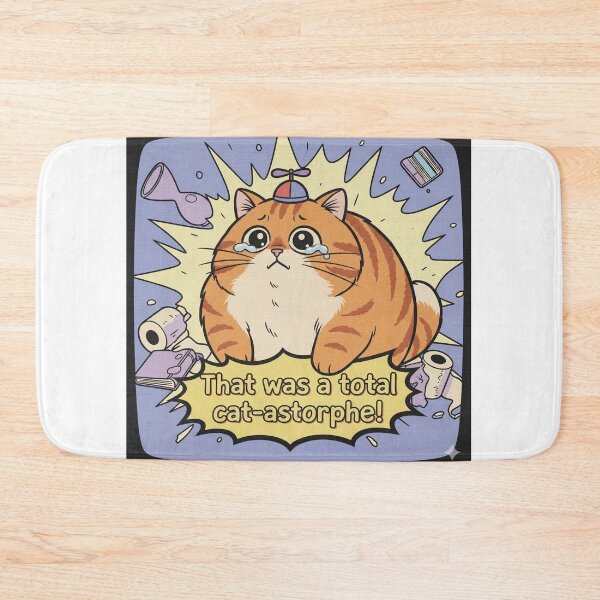 Item preview, "That was a total cat-astrophe!" Orange Cat Funny Design designed and sold by ANIMEX00.