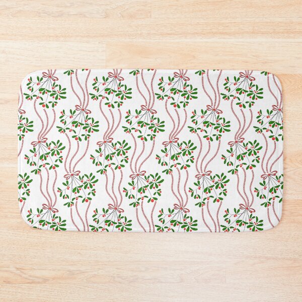 Item preview, Elegant Mistletoe and Red Ribbon Christmas Pattern Scarf designed and sold by FestivityFinds.