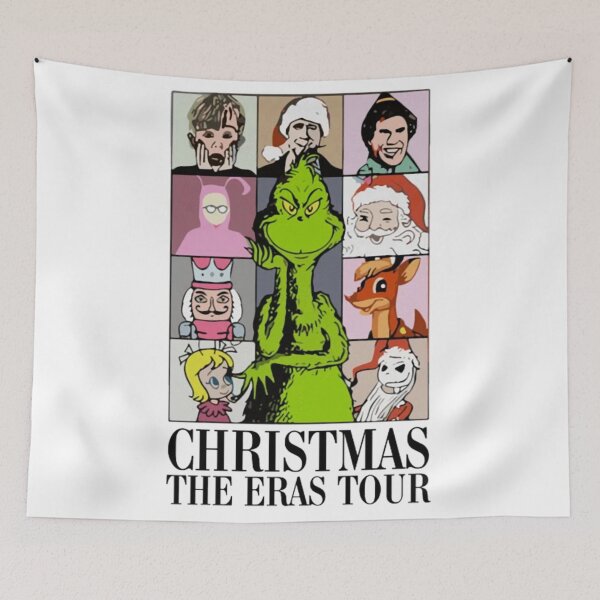 Item preview, Grinch Christmas The Eras Tour | Funny Holiday Character Collage Art designed and sold by Hadley Murphy.