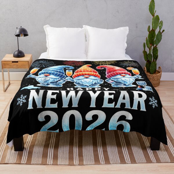 Item preview, Happy New Year 2026 Gnomes, Festive Celebration Fireworks Winter Holiday Art designed and sold by BancaJone.