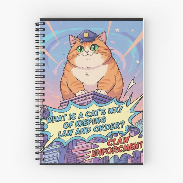 Item preview, "What is a cat's way of keeping law and order?" Orange Cat Funny Design designed and sold by ANIMEX00.