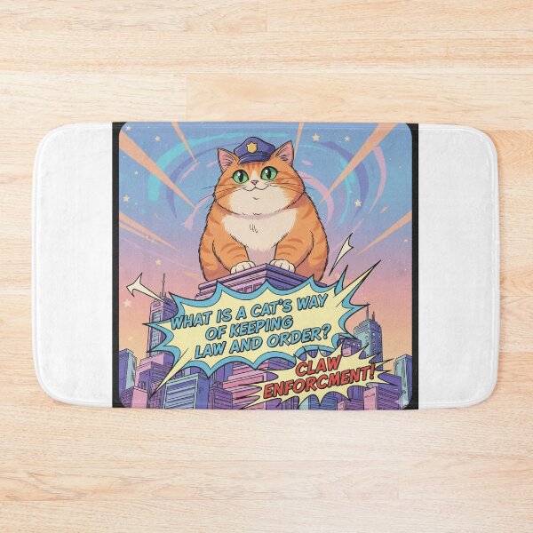 Item preview, "What is a cat's way of keeping law and order?" Orange Cat Funny Design designed and sold by ANIMEX00.