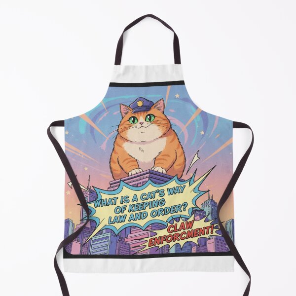 Item preview, "What is a cat's way of keeping law and order?" Orange Cat Funny Design designed and sold by ANIMEX00.