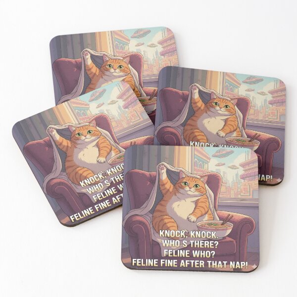 Item preview, "Knock, knock. Who's there?" Orange Cat Funny Design designed and sold by ANIMEX00.