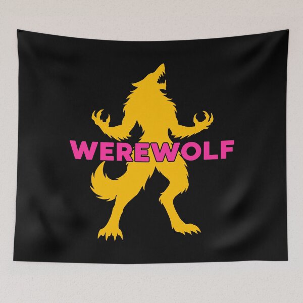 Item preview, Werewolf Wolfman Silhouette Yellow and Pink designed and sold by UNK-Fatigues.