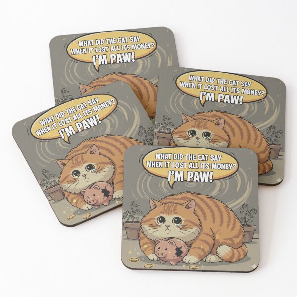 Item preview, "What did the cat say when it lost all its money?" Orange Cat Funny Design designed and sold by ANIMEX00.