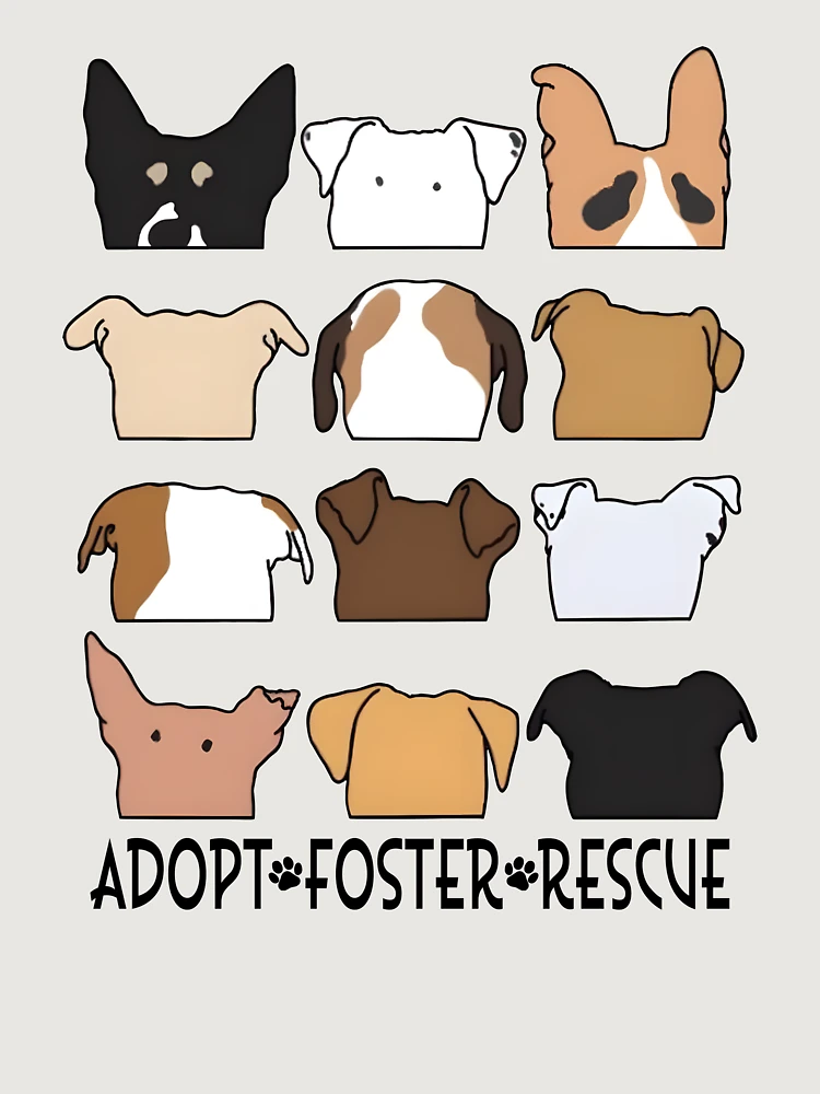 Aperçu 6 sur 6. Sweat à capuche oversize premium avec l'œuvre Foster Adopt Rescue créée et vendue par RoderickStout.