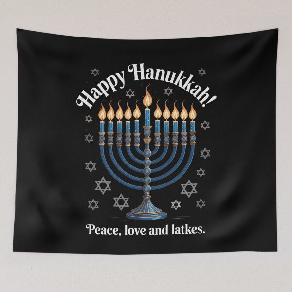 Item preview, Happy Hanukkah Peace Love And Latkes Menorah Coquette designed and sold by HellD3vil-Art.