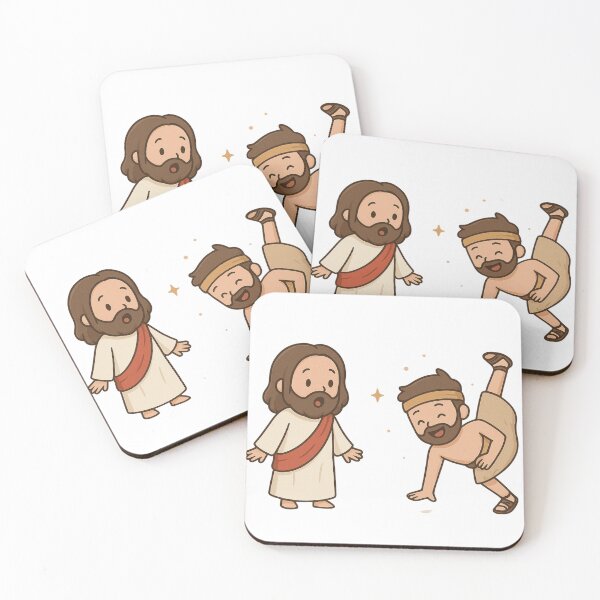 Item preview, Chibi Jesus Christ and David Dancing before the Lord | Bible Christian Memes designed and sold by Blood Washed Apparel.