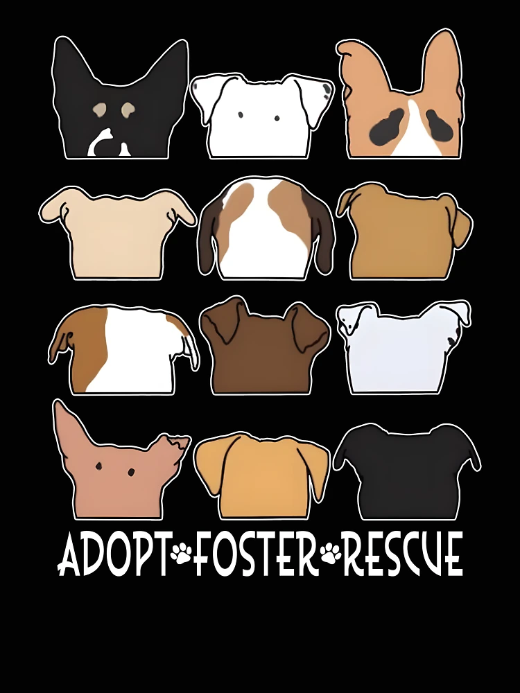 Aperçu 4 sur 4. T-shirt décontracté avec l'œuvre Foster Adopt Rescue créée et vendue par RoderickStout.
