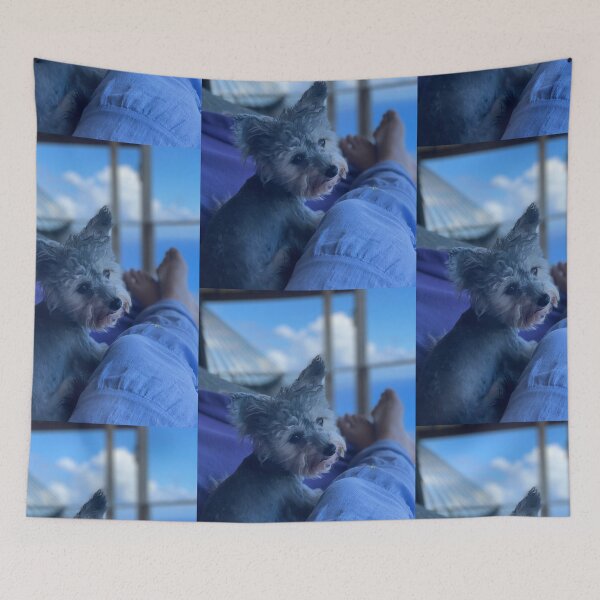 Item preview, Tiny Gray Dog Relaxing Outdoors designed and sold by TrisaThyme.