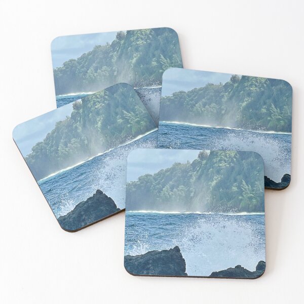 Item preview, Crashing Ocean Waves Against Green Cliffs designed and sold by TrisaThyme.