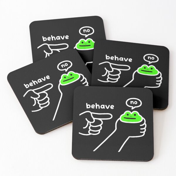 Item preview, Behave Frog No Funny Meme Quote, Sarcastic Hand Pointer Minimalist Art designed and sold by GalenoHenley.