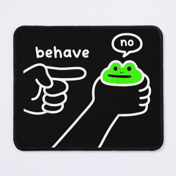 Item preview, Behave Frog No Funny Meme Quote, Sarcastic Hand Pointer Minimalist Art designed and sold by GalenoHenley.