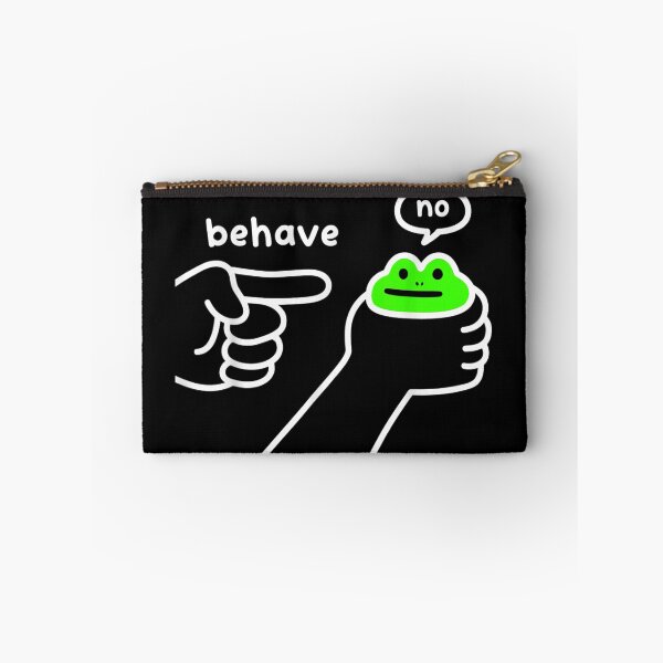 Item preview, Behave Frog No Funny Meme Quote, Sarcastic Hand Pointer Minimalist Art designed and sold by GalenoHenley.