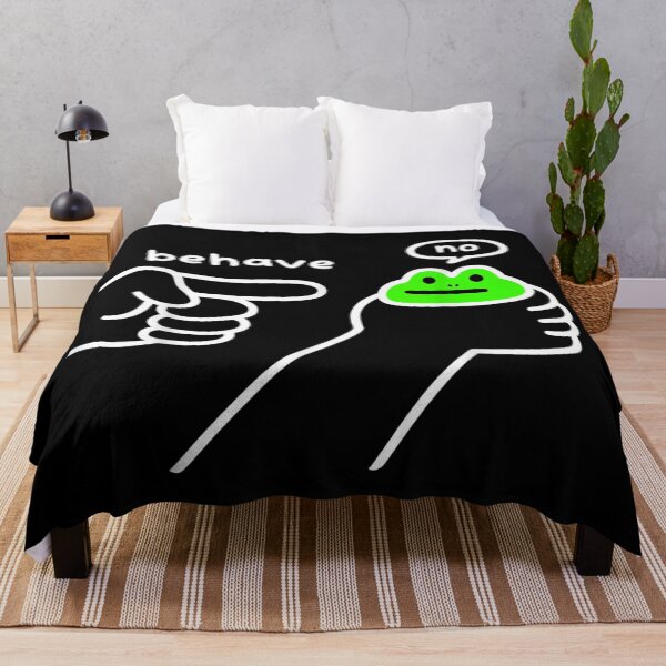 Item preview, Behave Frog No Funny Meme Quote, Sarcastic Hand Pointer Minimalist Art designed and sold by GalenoHenley.