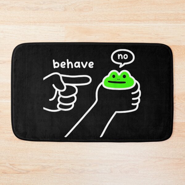 Item preview, Behave Frog No Funny Meme Quote, Sarcastic Hand Pointer Minimalist Art designed and sold by GalenoHenley.