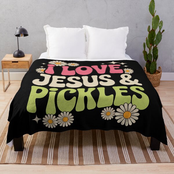 Item preview, Hippie Groovy I Love Pickles & Jesus Pickle Vegetarian designed and sold by HellD3vil-Art.